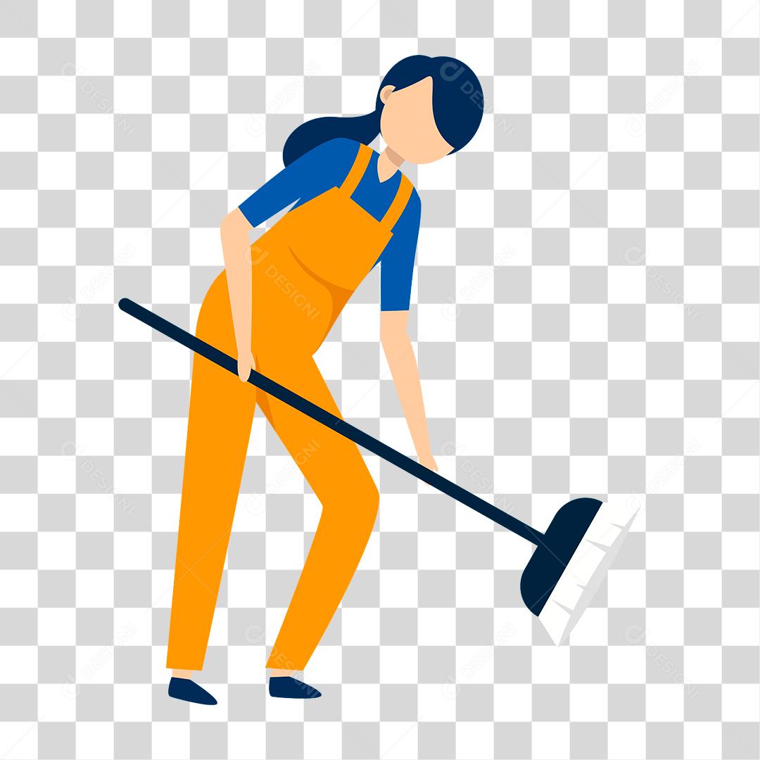 Desenho de mulher empregada domestica