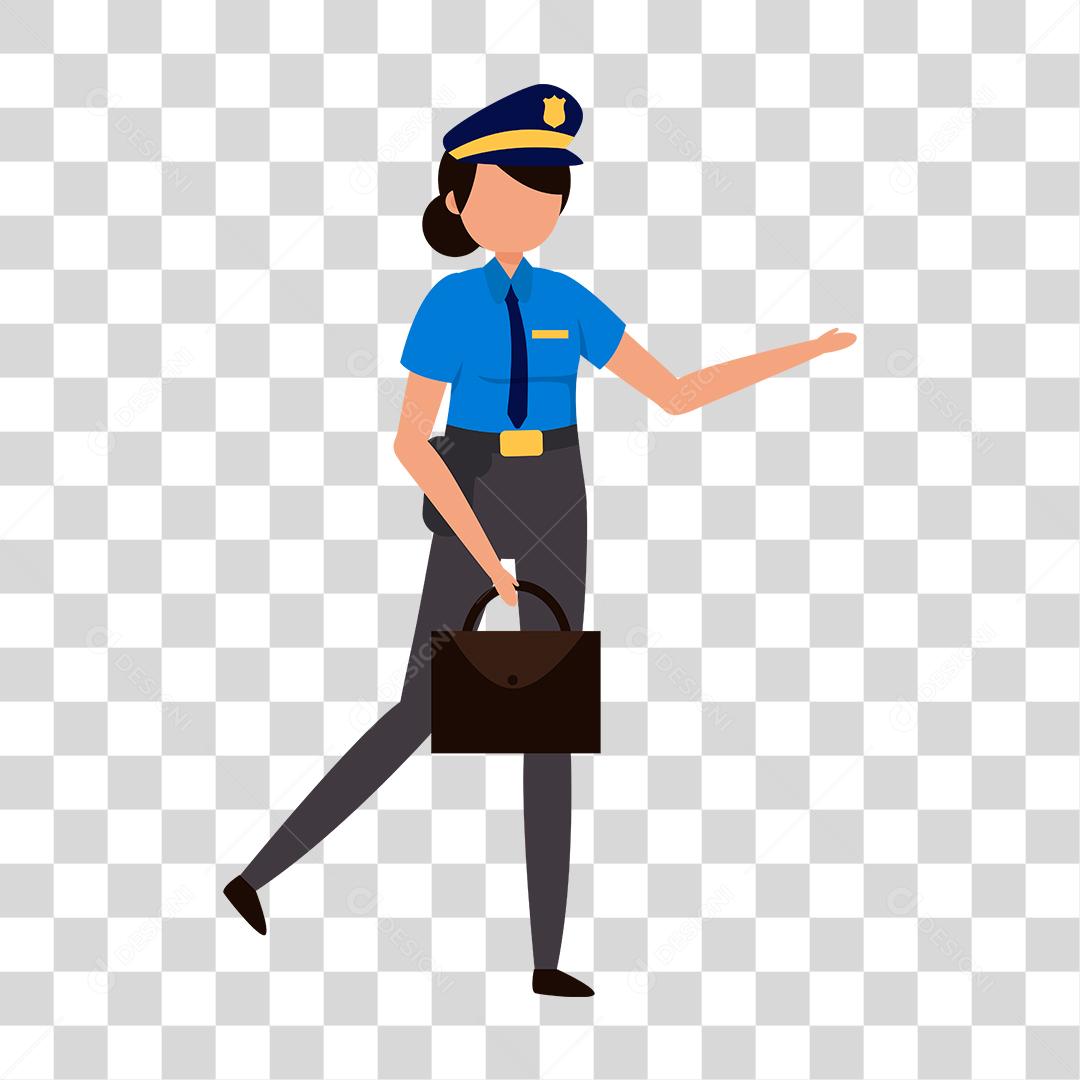 Desenho de mulher policial