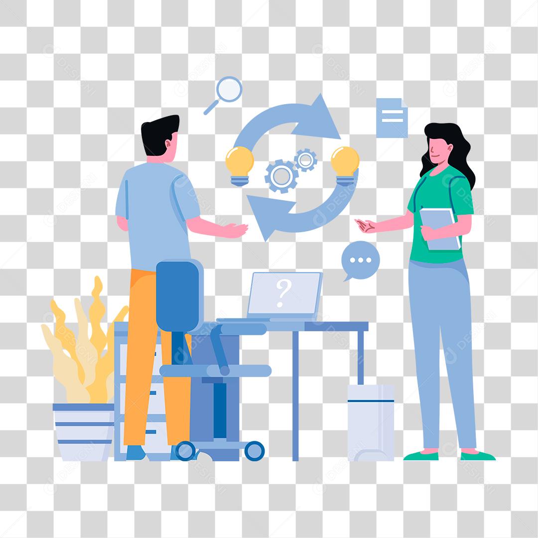 Desenho de pessoas trabalhando em grupos