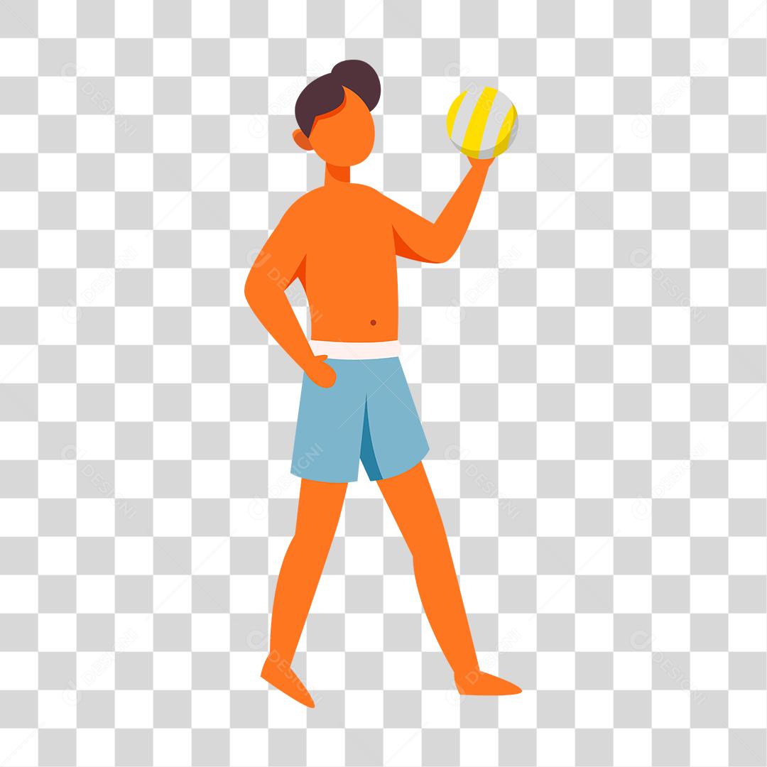 Desenho de homem curtindo verão praia