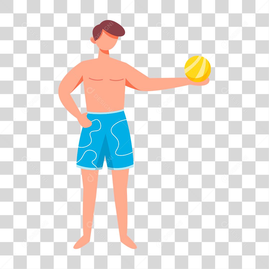 Desenho de homem curtindo verão praia