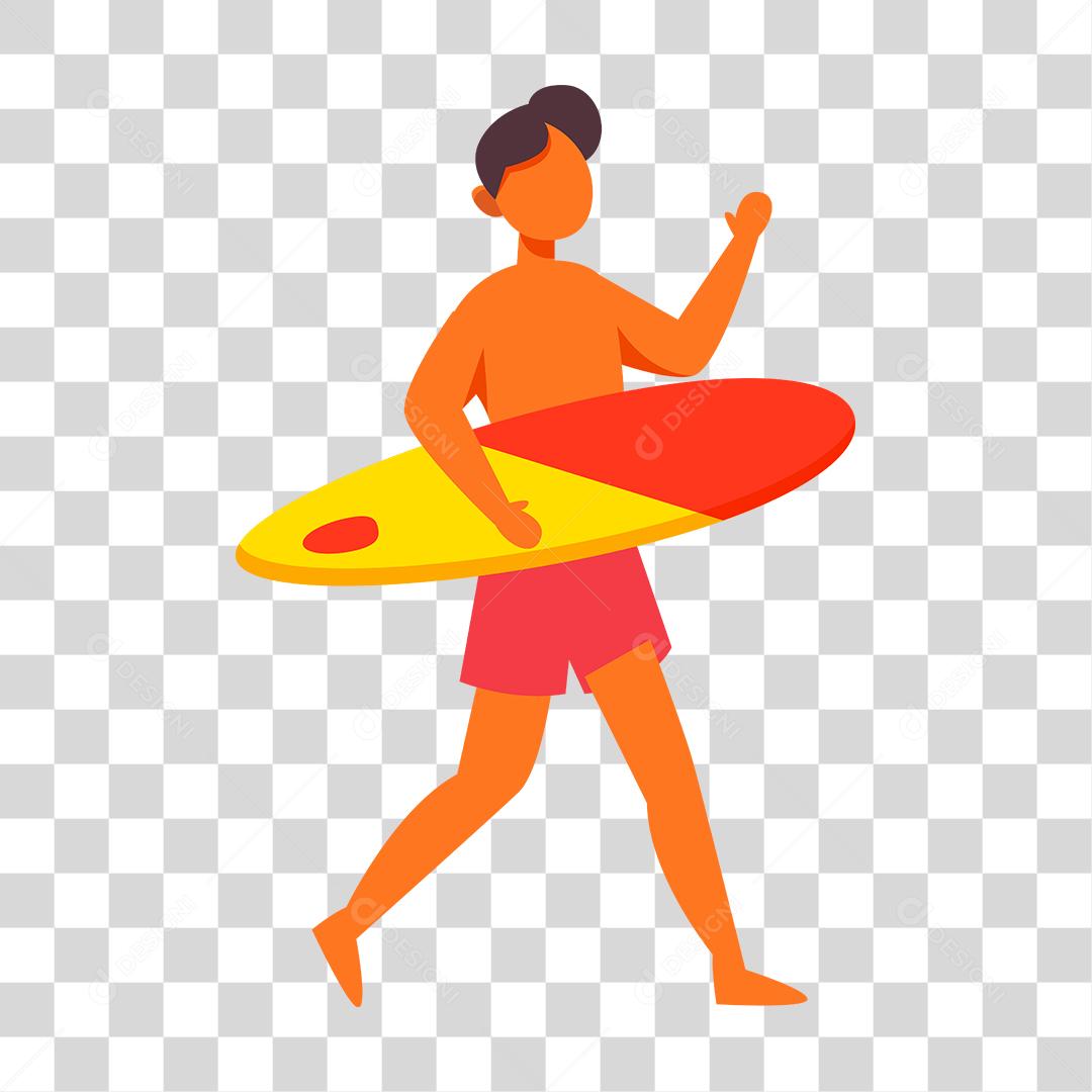 Desenho de homem curtindo verão praia