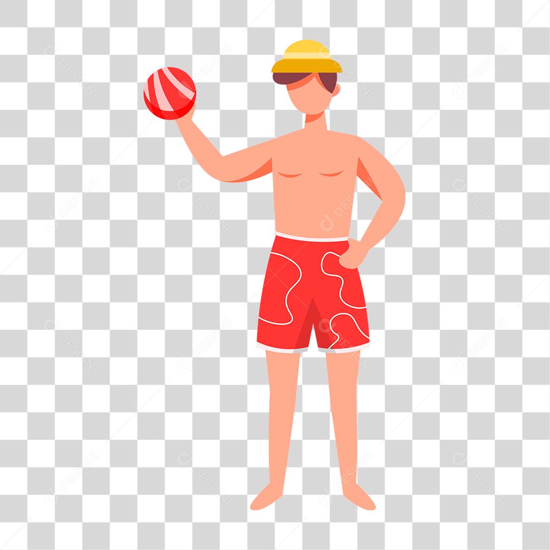Desenho de homem curtindo verão praia