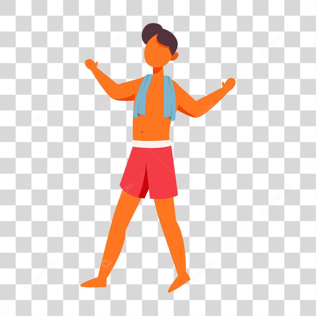 Desenho de homem curtindo verão praia