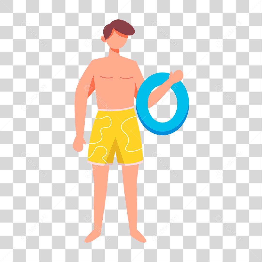 Desenho de homem curtindo verão praia