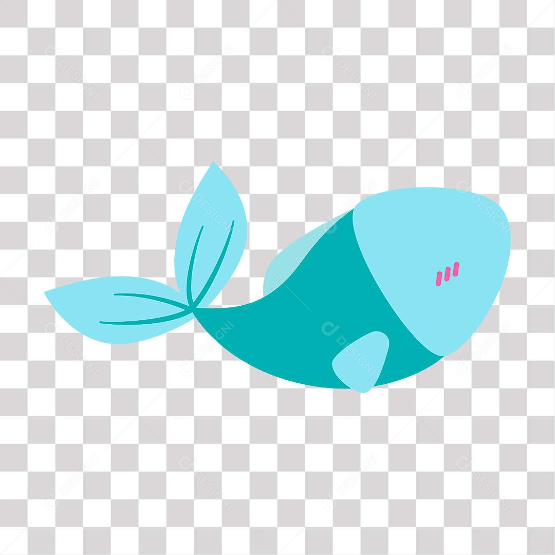 desenho de peixe de cor azul