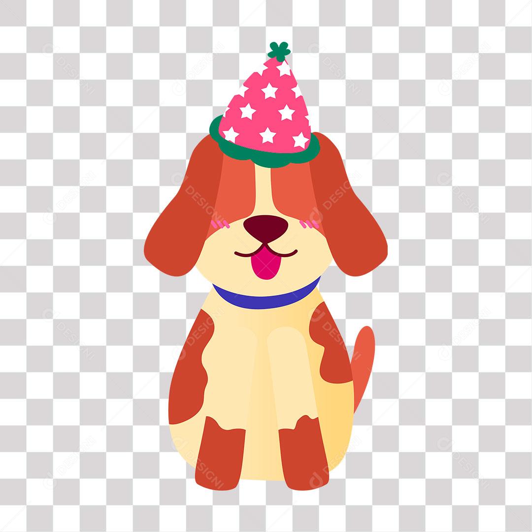 desenho de cachorrinho com chapéu de festa
