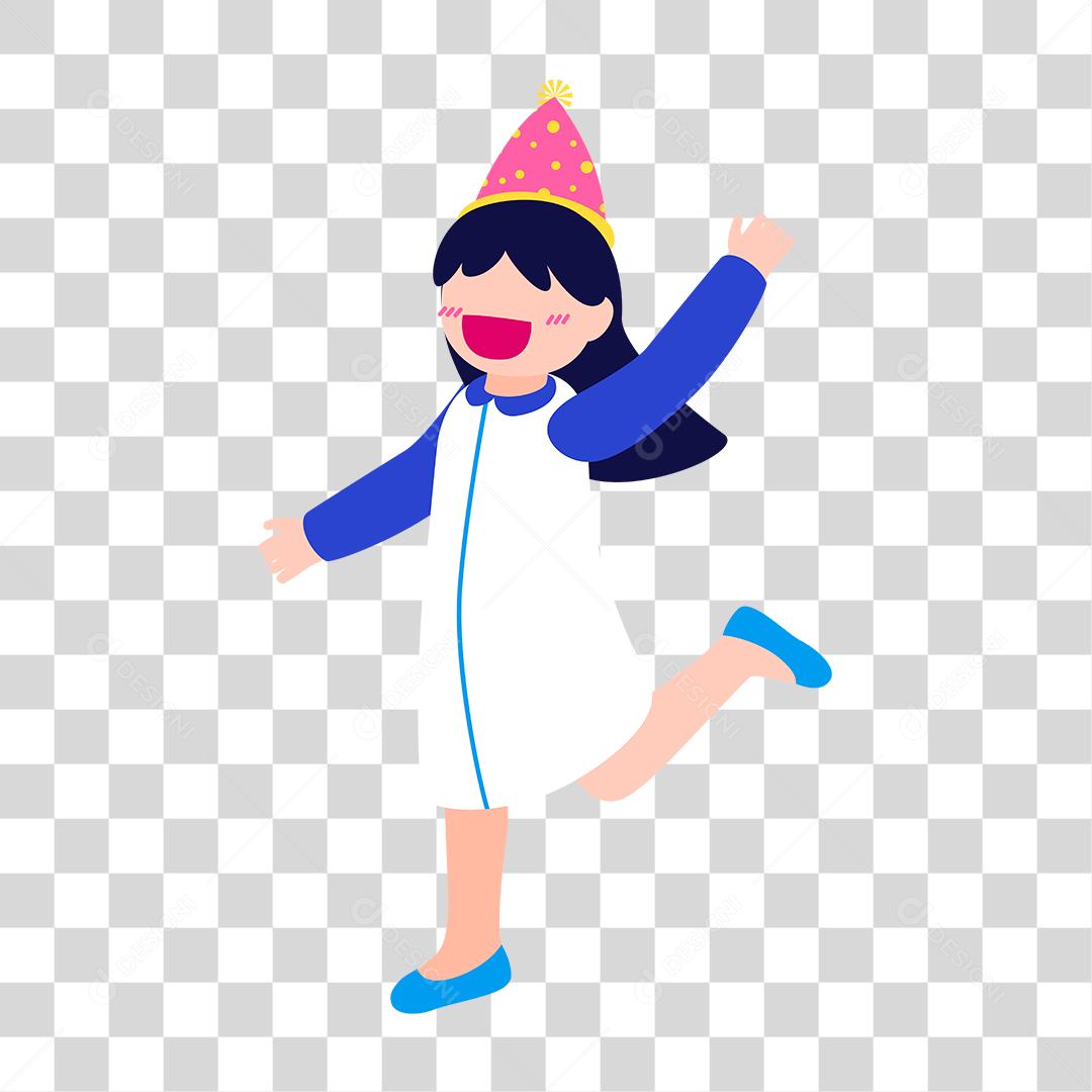 Desenho de menina feliz