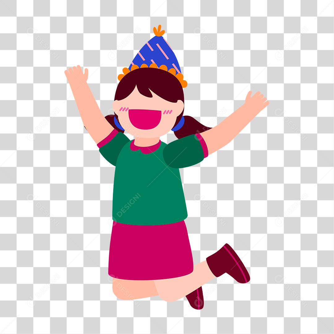 Desenho de menina feliz