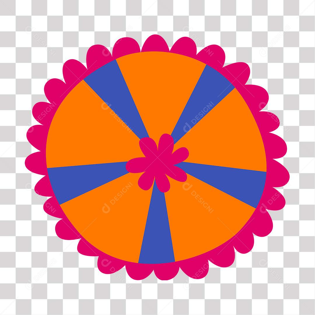 desenho de bolo colorido visto de cima