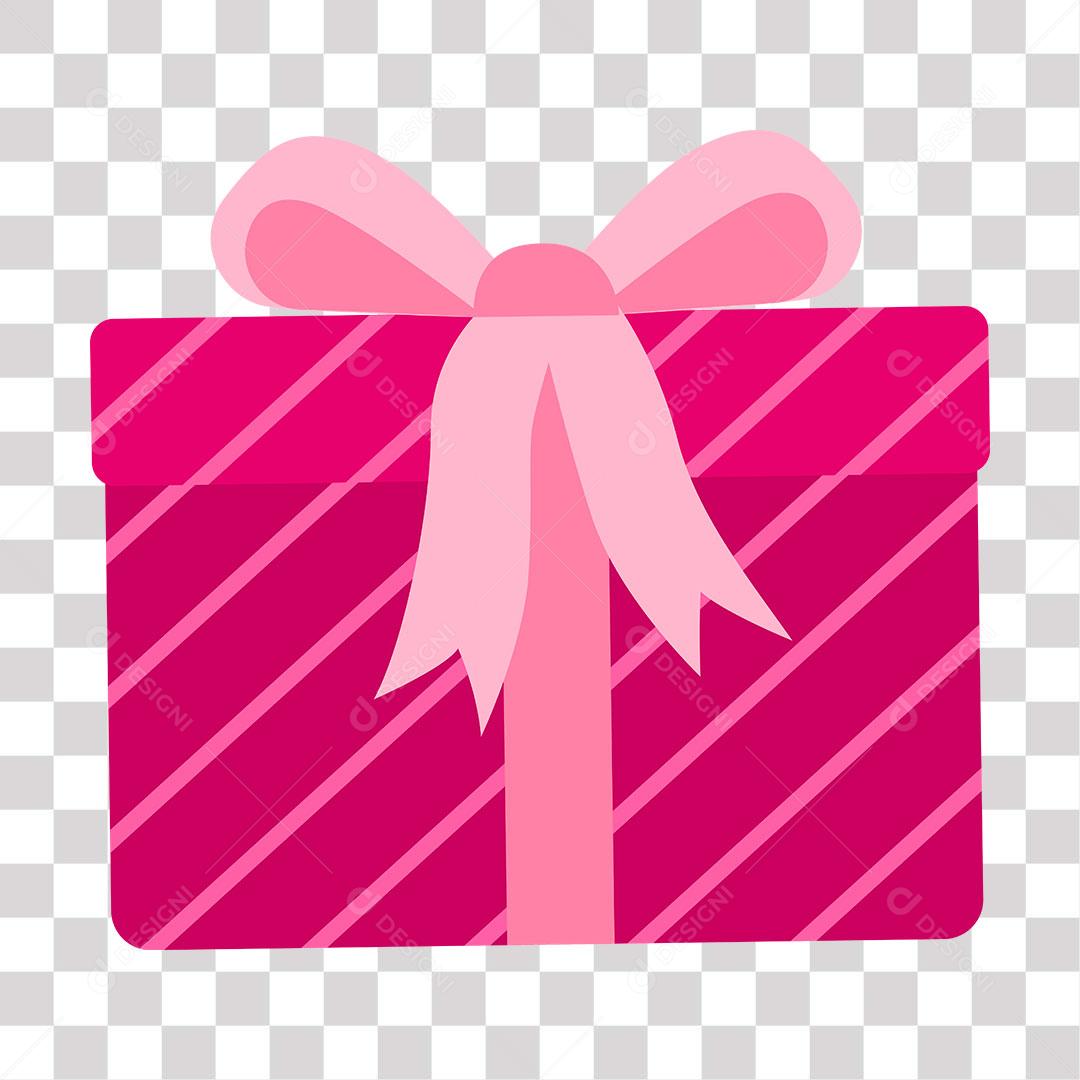 desenho de caixa de presente  cor de rosa