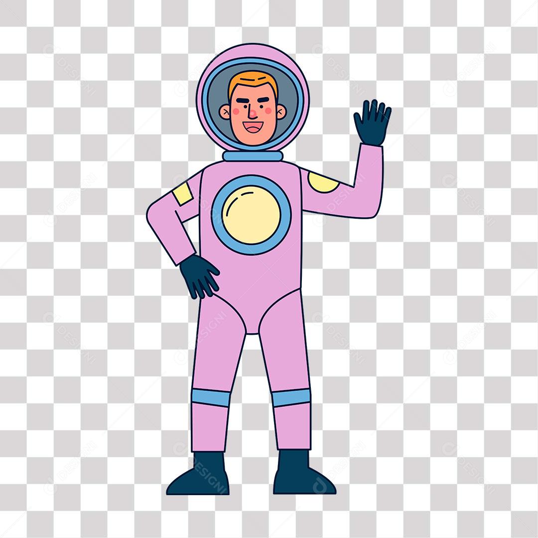 desenho de homem com roupa  de astronauta