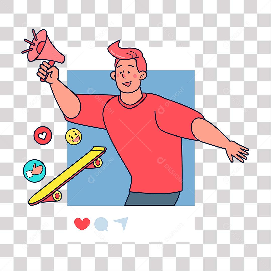 desenho de publicação de garoto praticando  esporte