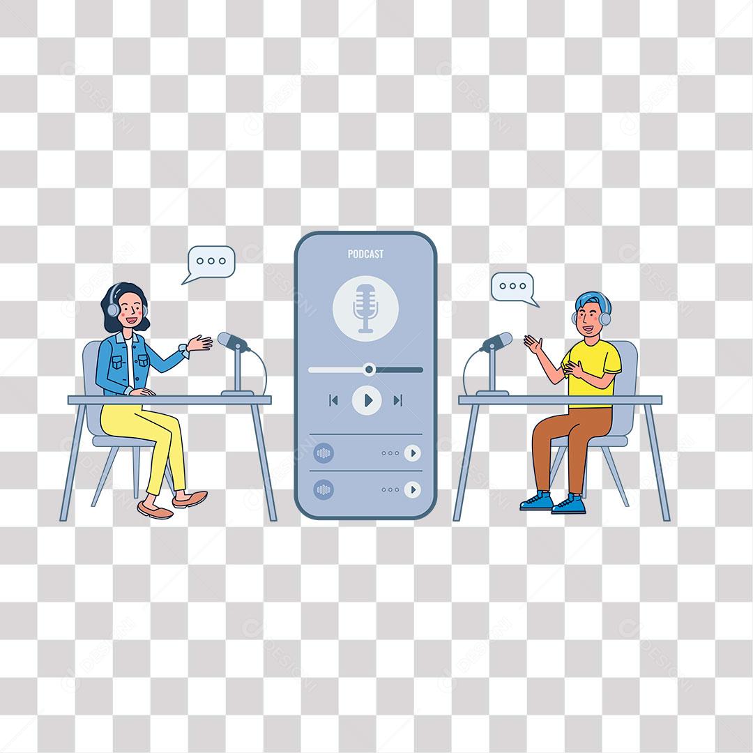 desenho de video de canal com comentaristas de canal da Internet