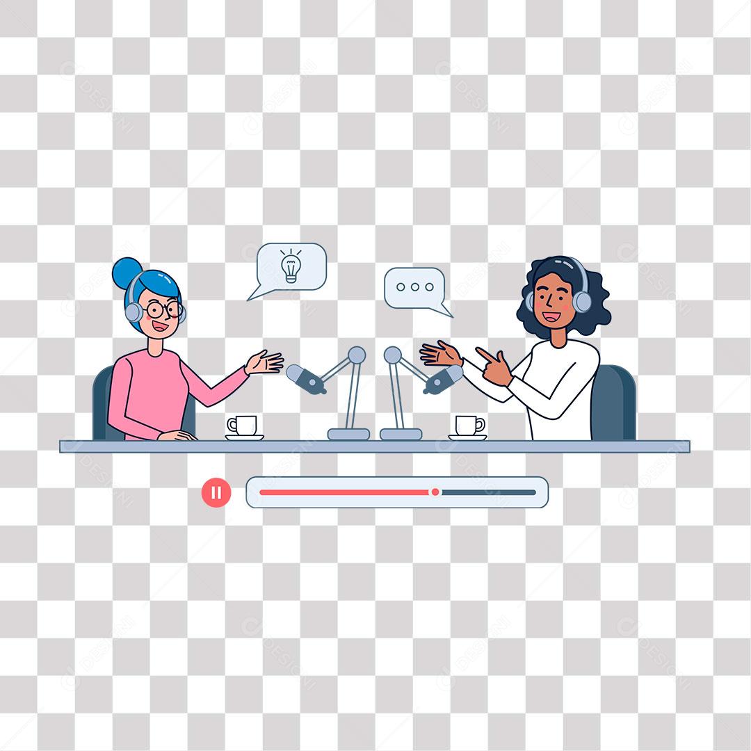 desenho de video de  mulheres fazendo comentários