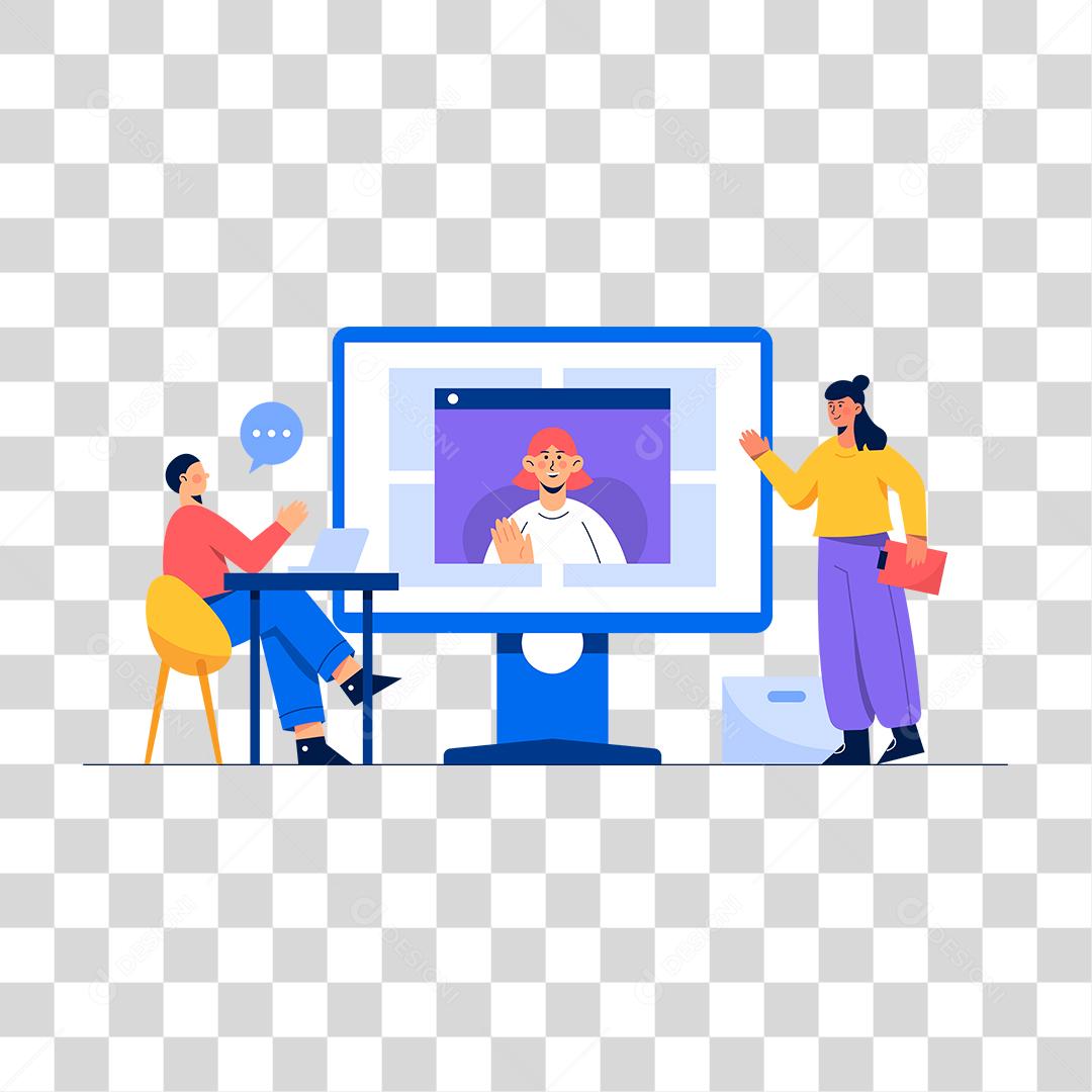 Desenhos de pessoas trabalhando em grupos escritório