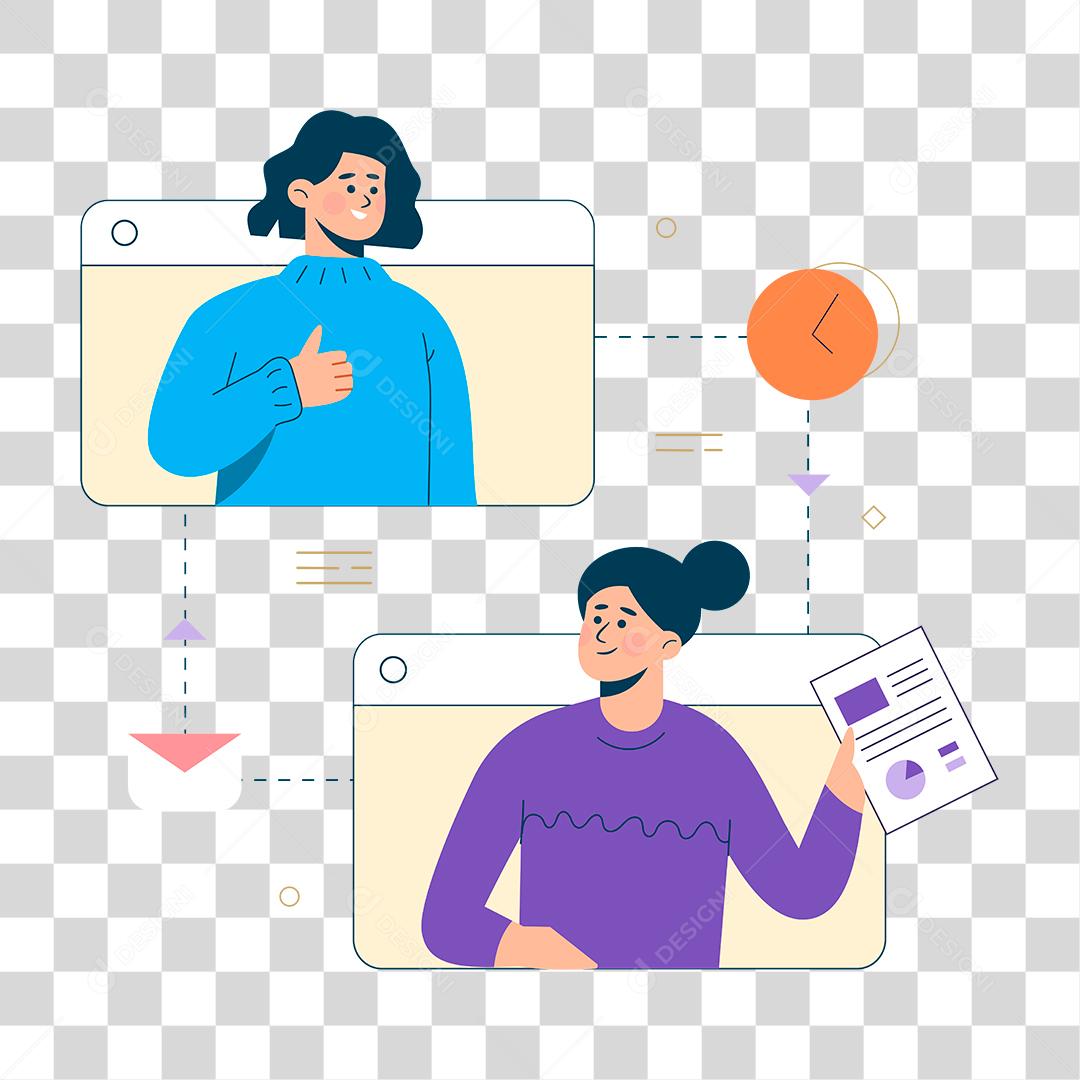 Desenhos de pessoas trabalhando em grupos escritório