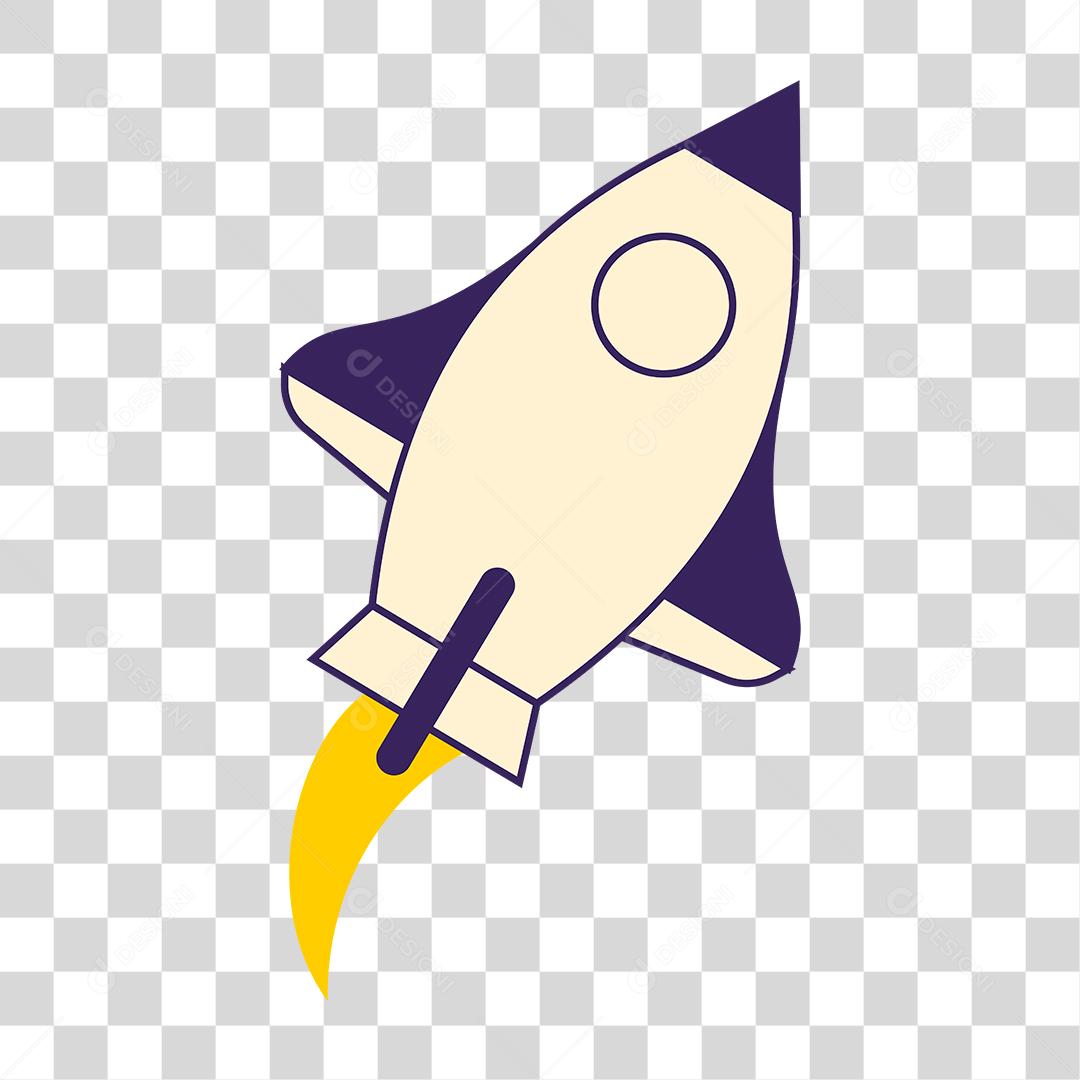 Desenho de foguete decolando