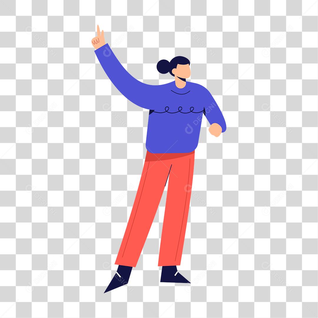 Desenho de pessoa com braço levantado