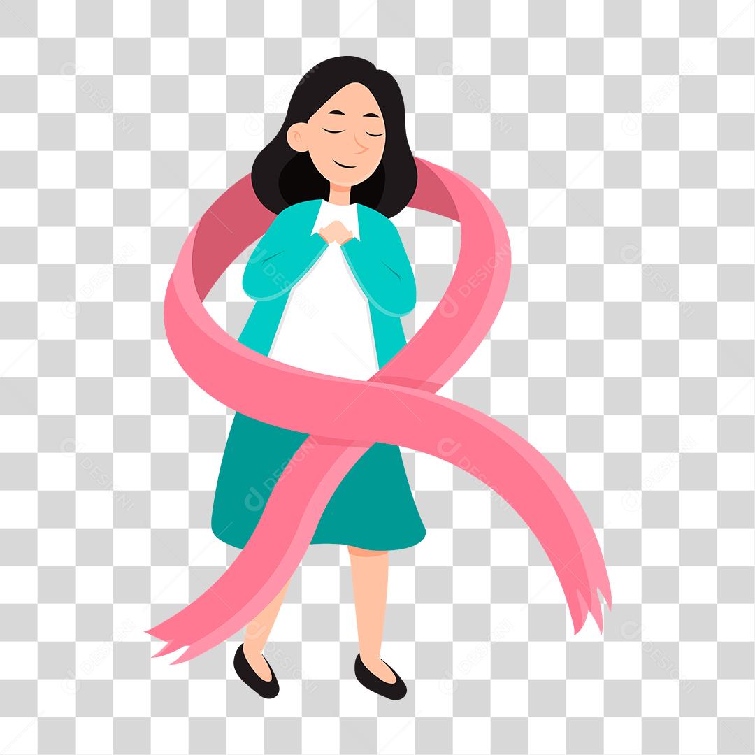 Desenho de mulher usando cachecol