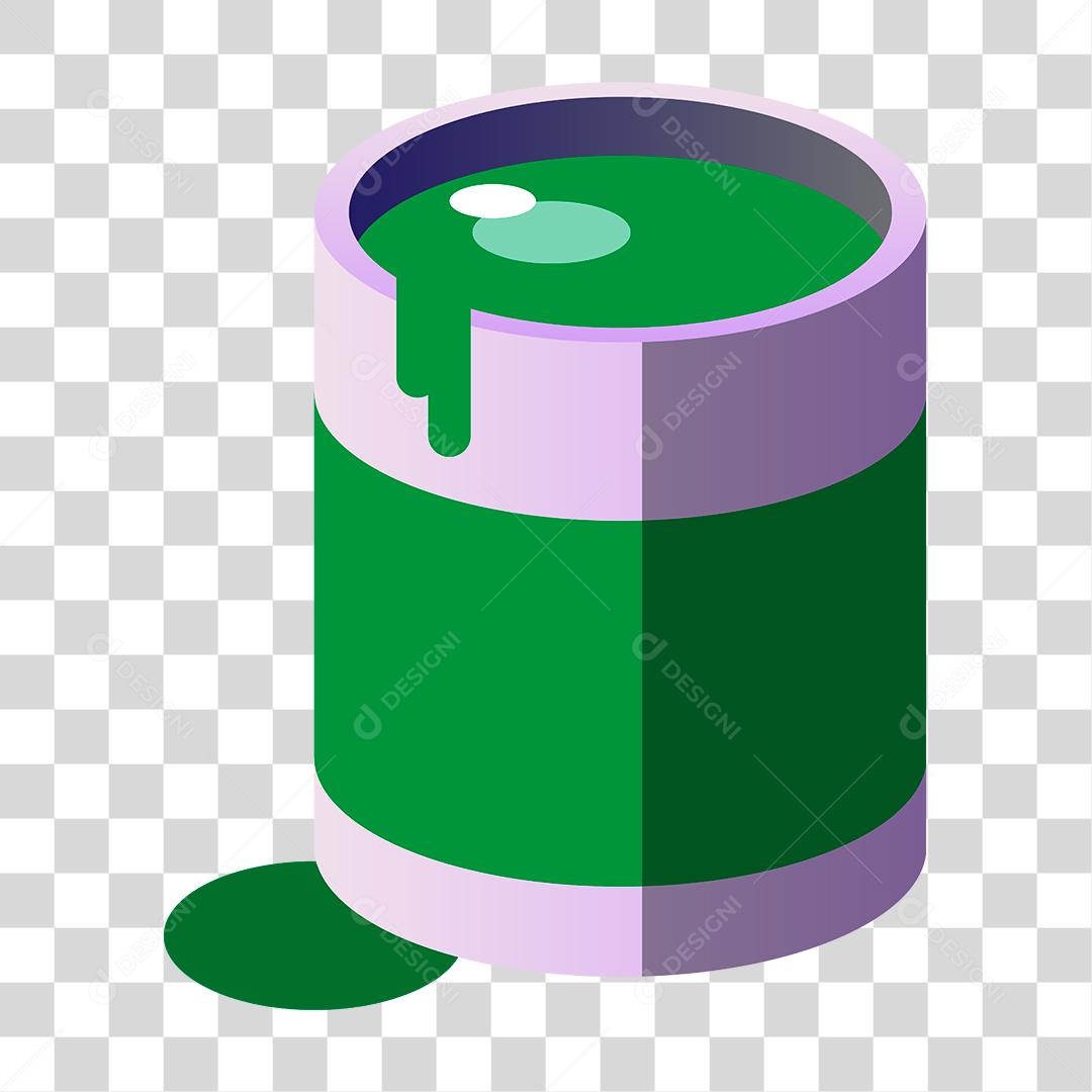 Desenho de lata de tinta verde