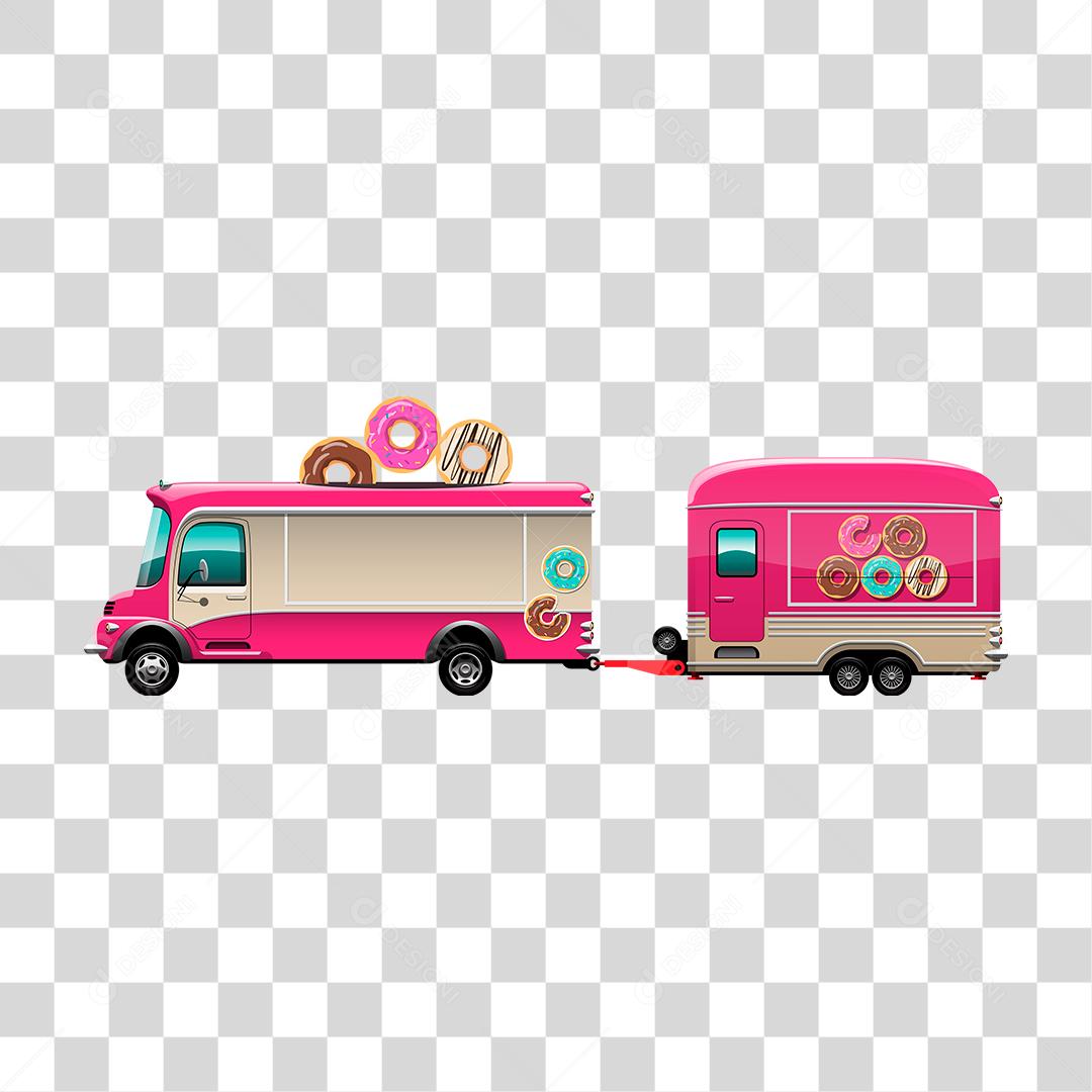 Desenho de food truck comida donalds