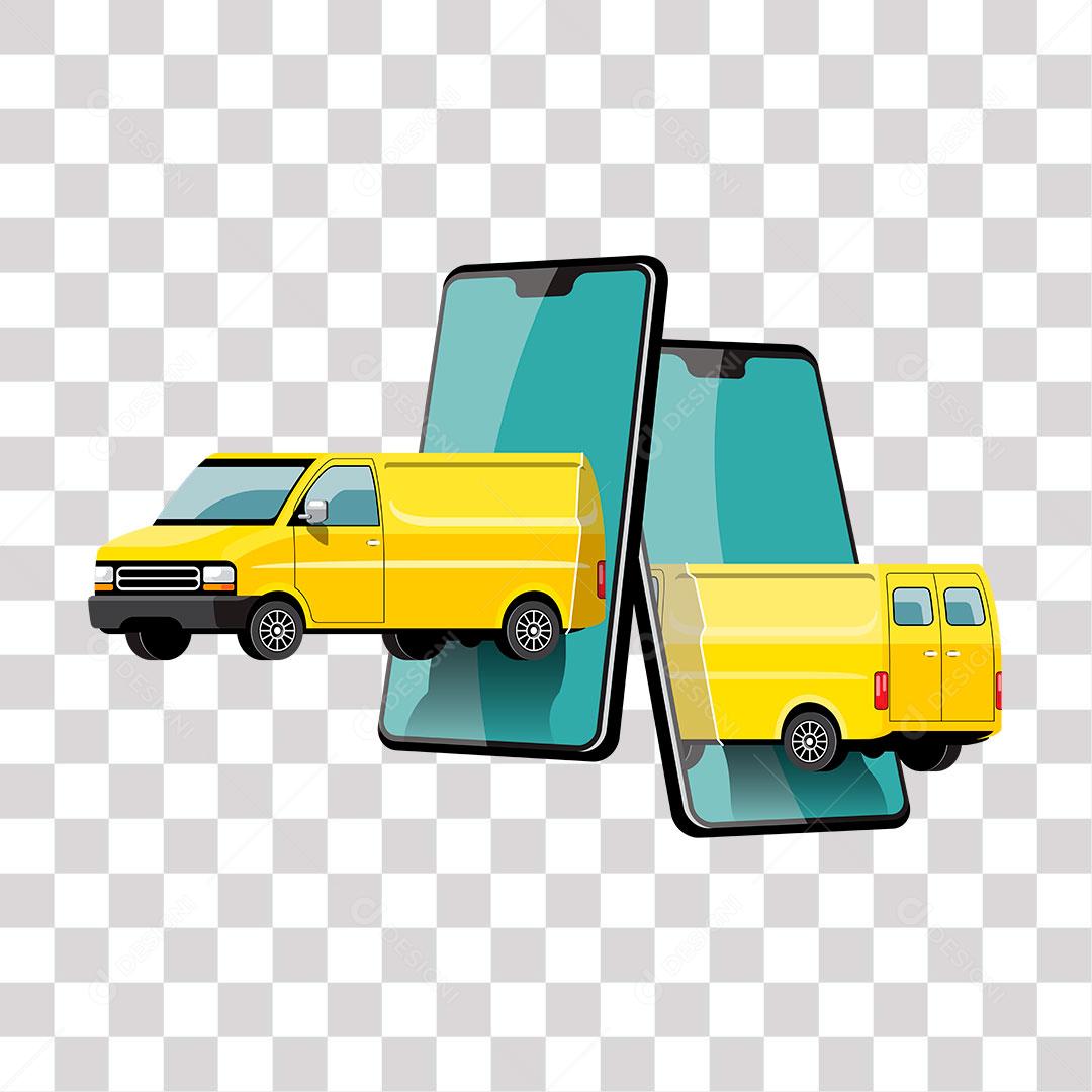 desenho de van de entrega de frete online