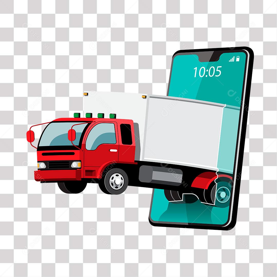 desenho de caminhão de frete online pelo celular