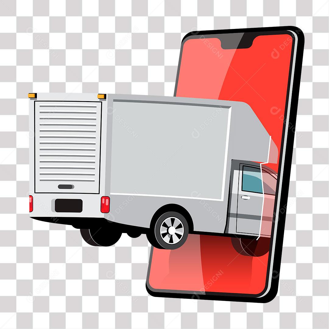 desenho de carro de frete online pelo celular