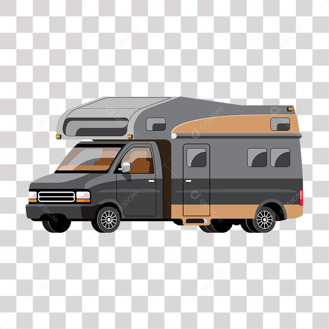 desenho de trailer de familia de tamanho pequeno de cor escura