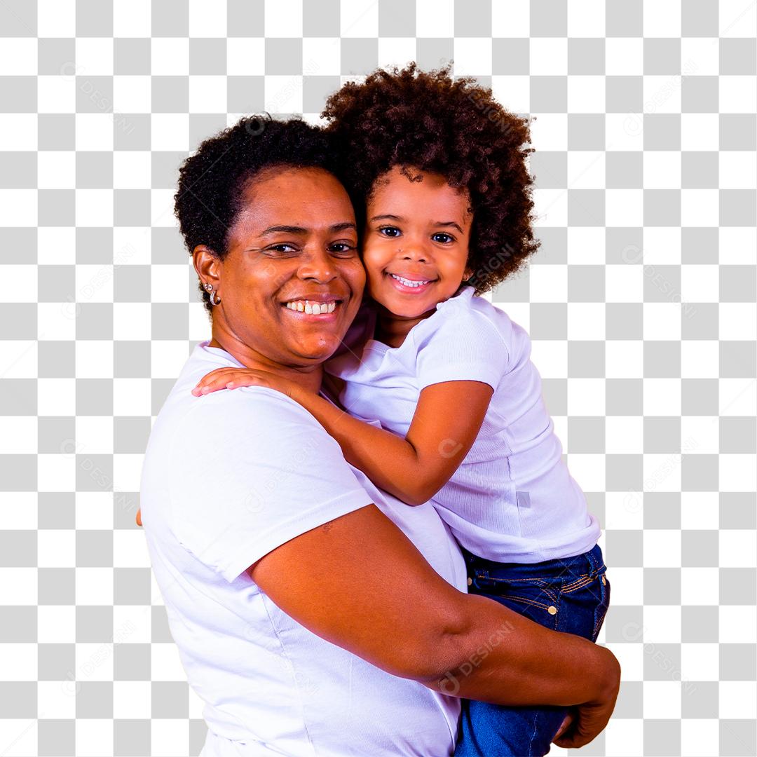 Feliz Dia das Mães! Mãe afro adorável e doce com filha pequena