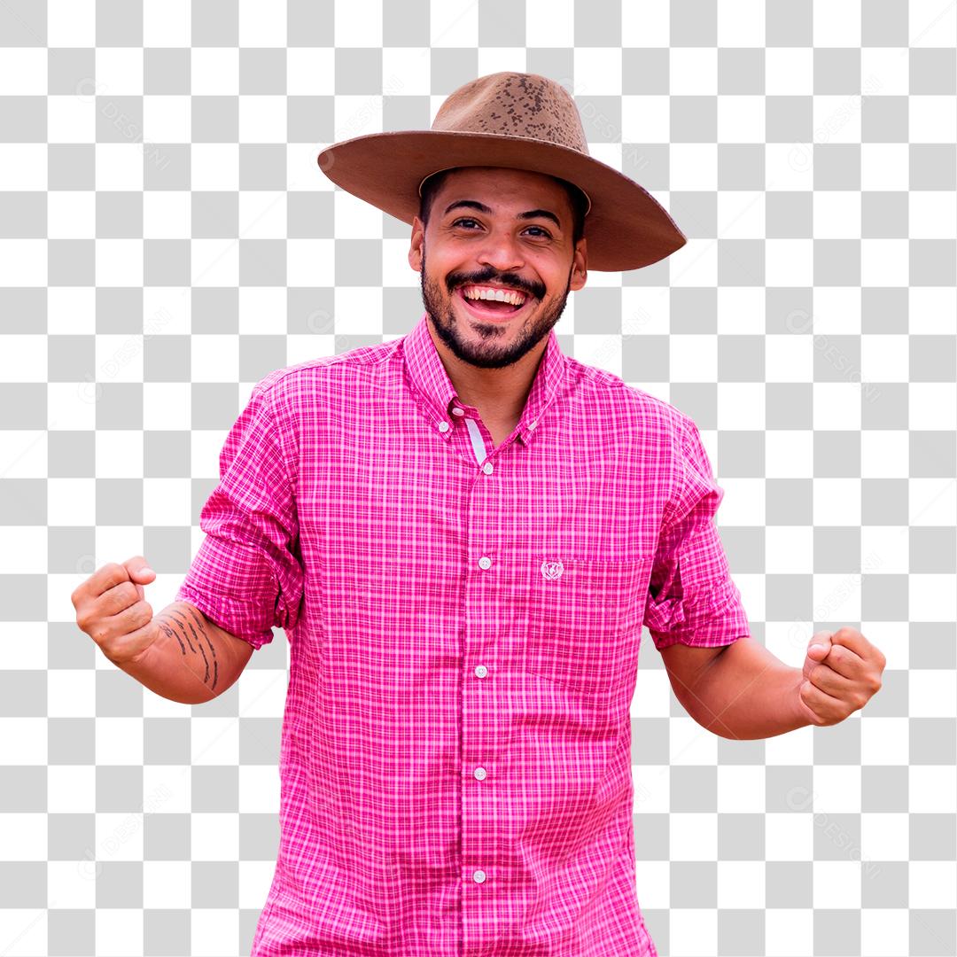 Homem jovem agricultor fazendo sinais com as mãos