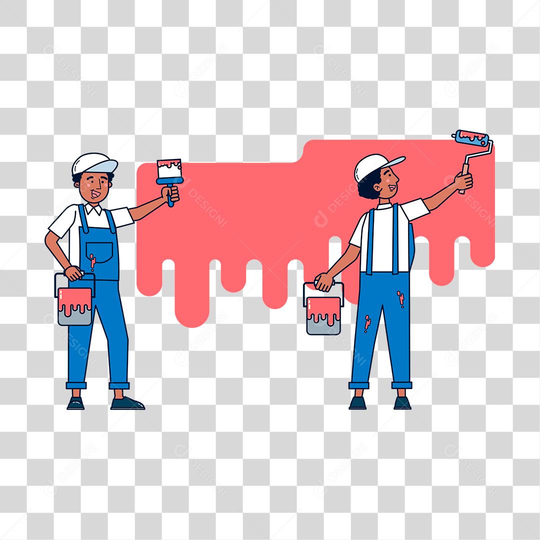 Desenho de homem trabalhador pintor