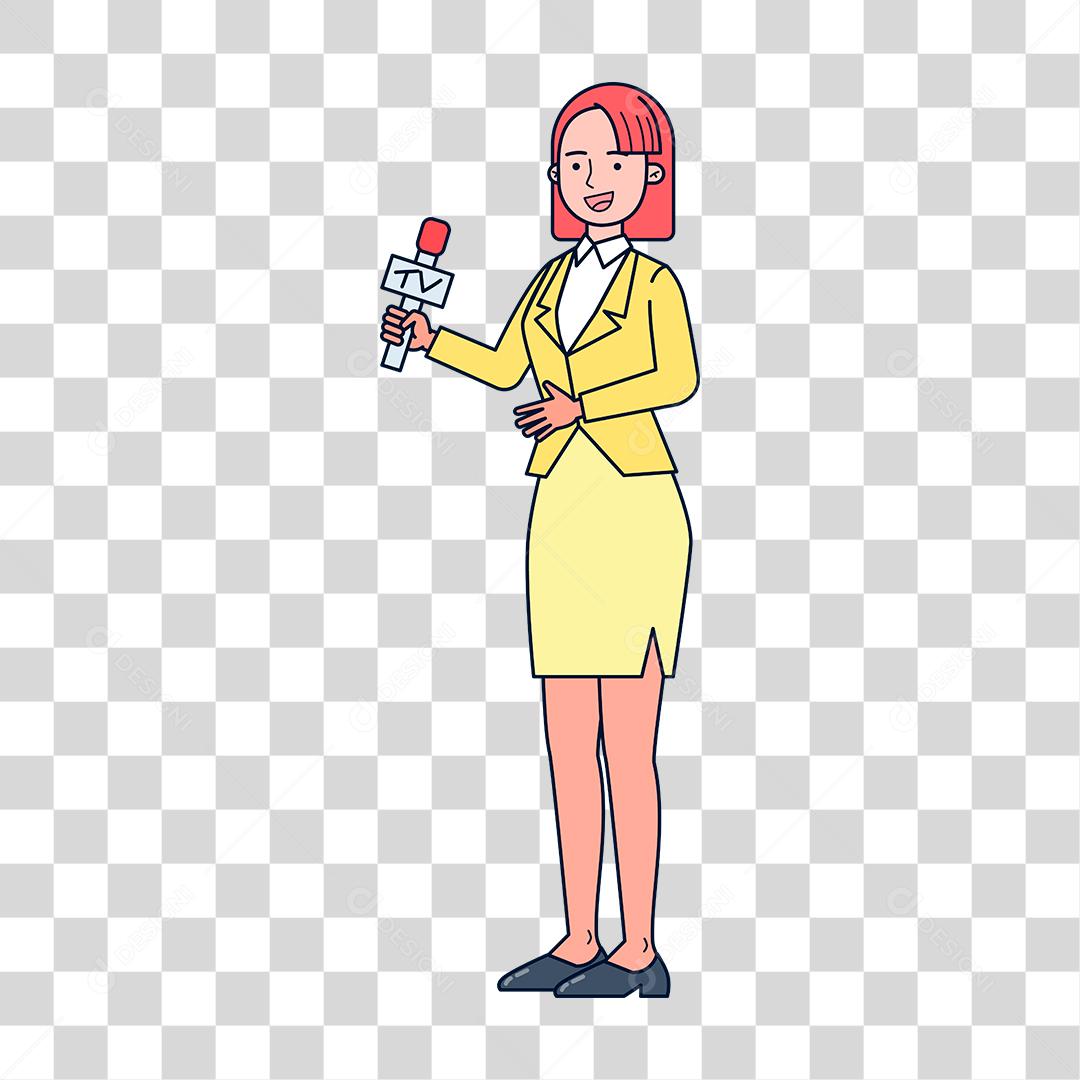 Desenho de mulher apresentadora