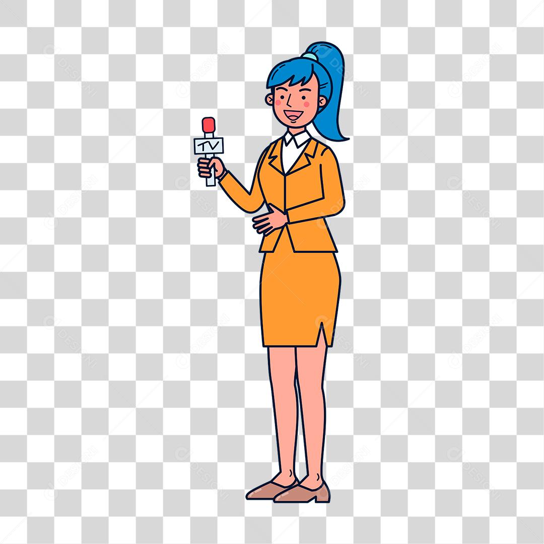 Desenho de mulher apresentadora
