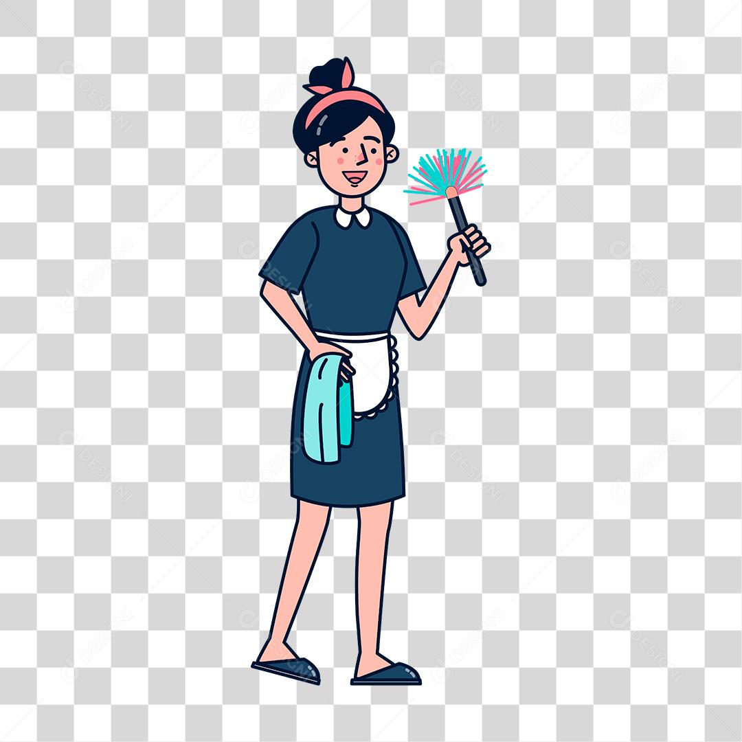 Desenho de mulher empregada domestica
