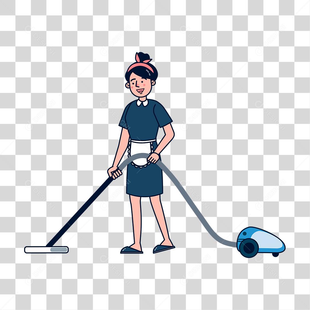Desenho de mulher empregada domestica