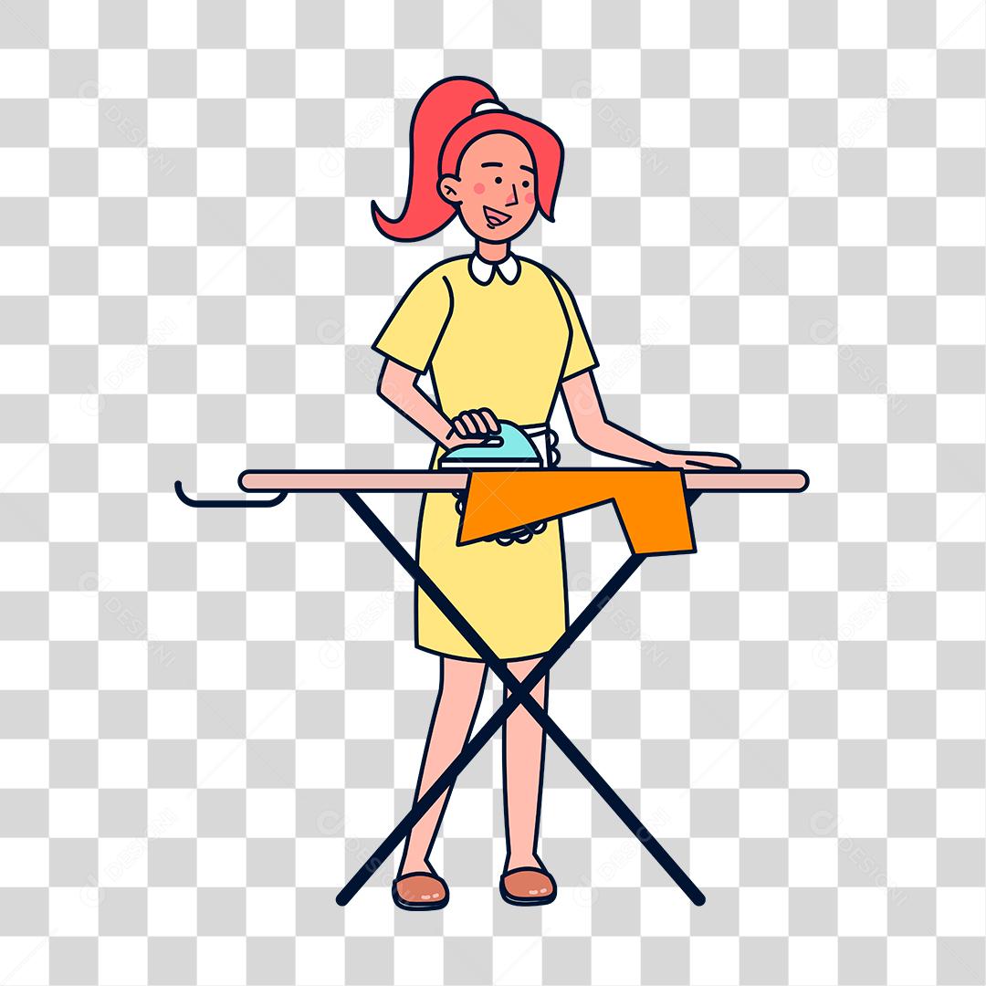 Desenho de mulher empregada domestica