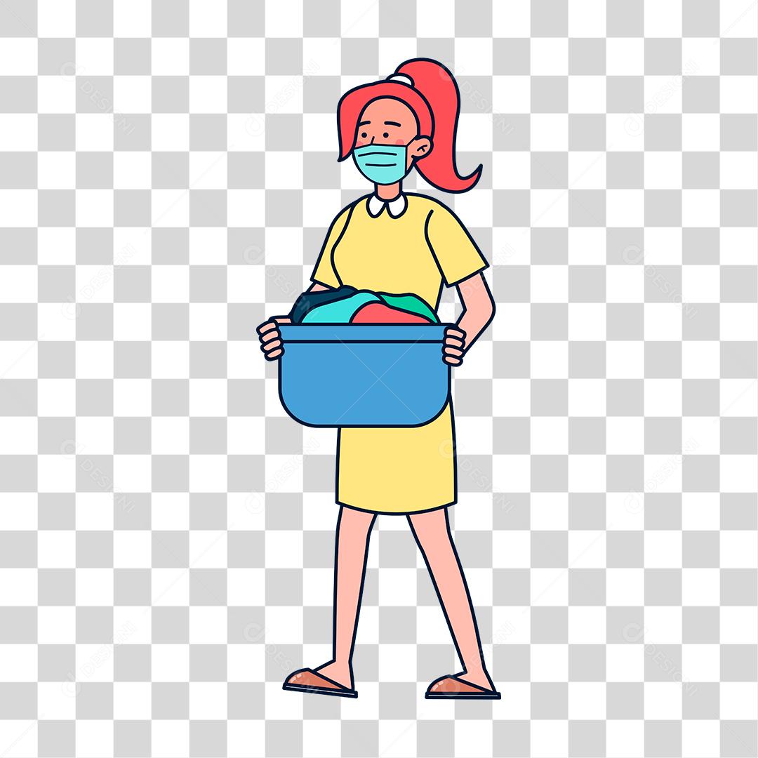 Desenho de mulher empregada domestica