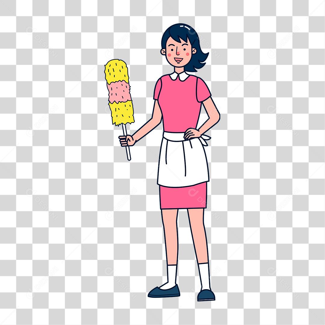 Desenho de mulher empregada domestica