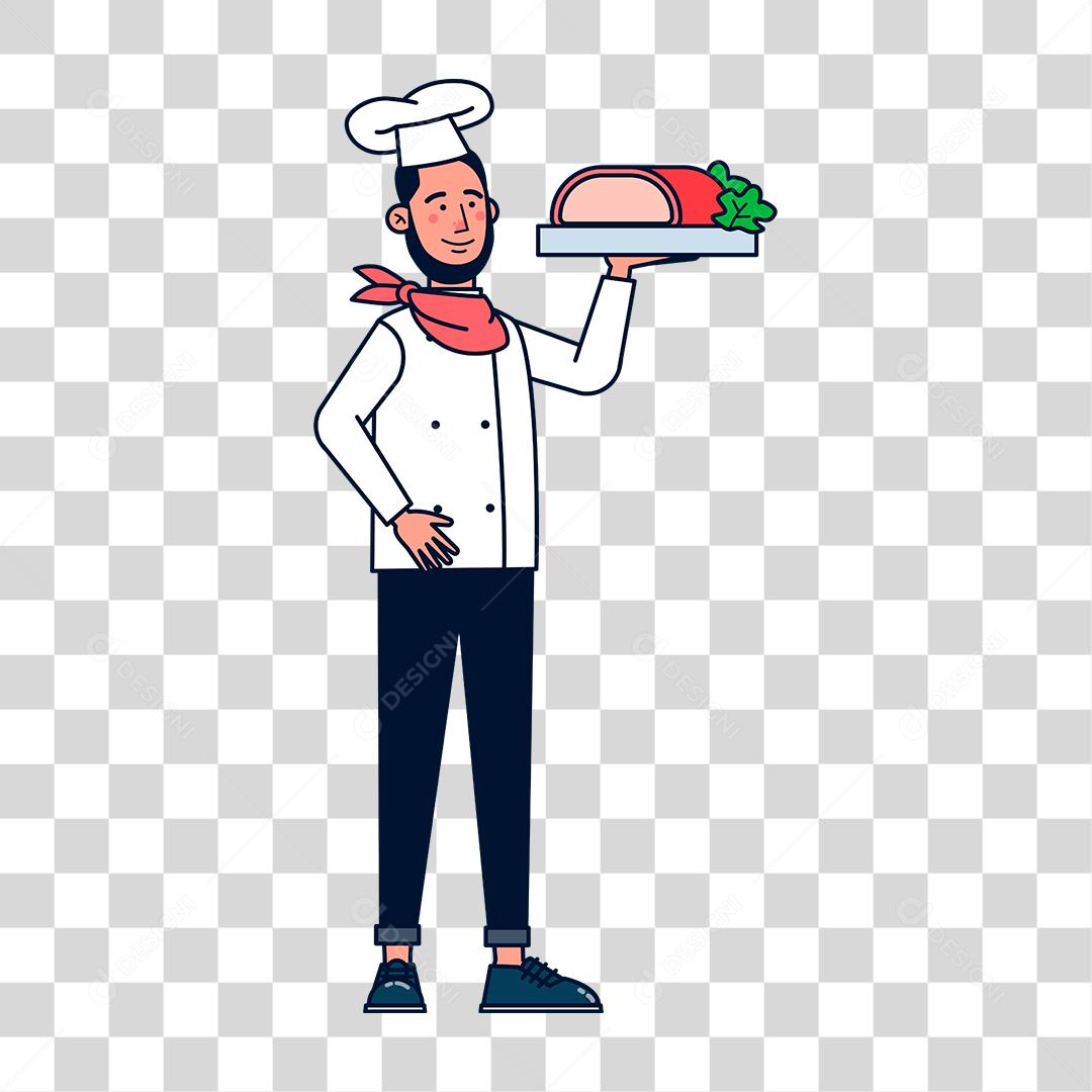 Desenho de homem chefe de cozinha