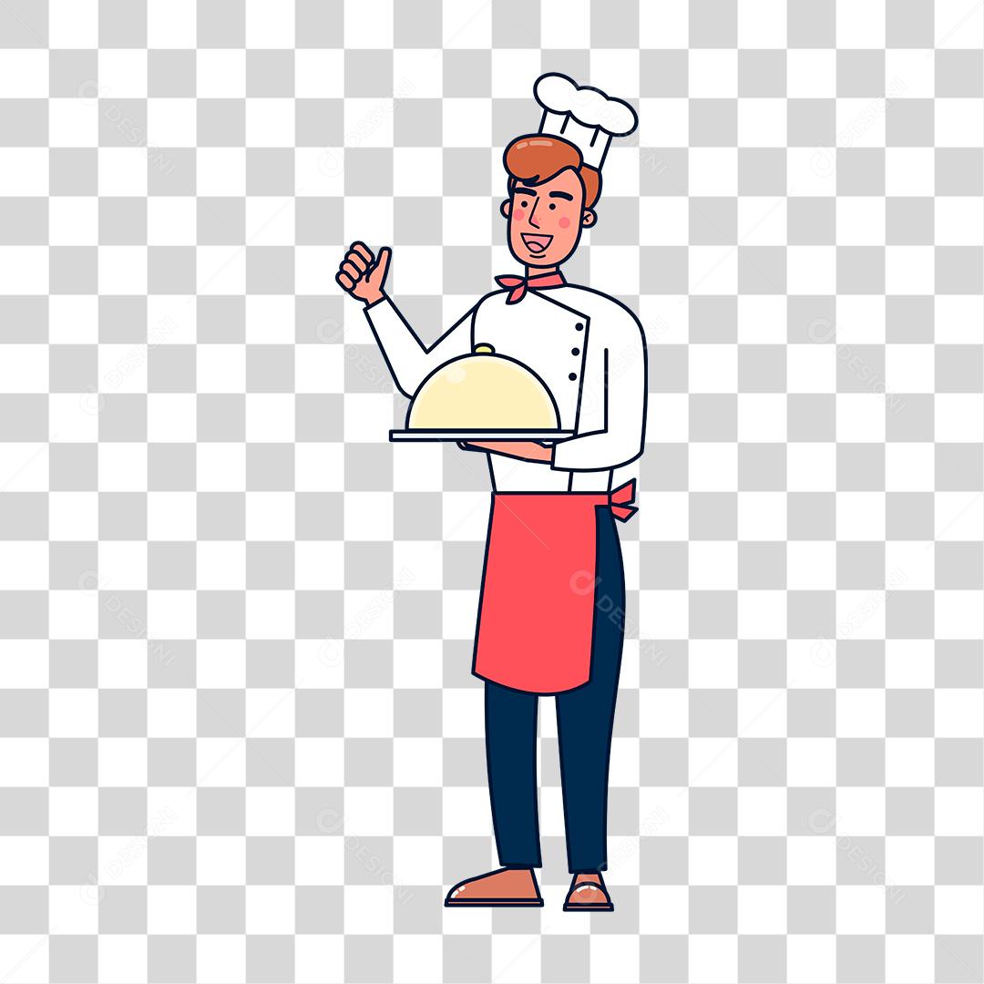 Desenho de homem chefe de cozinha