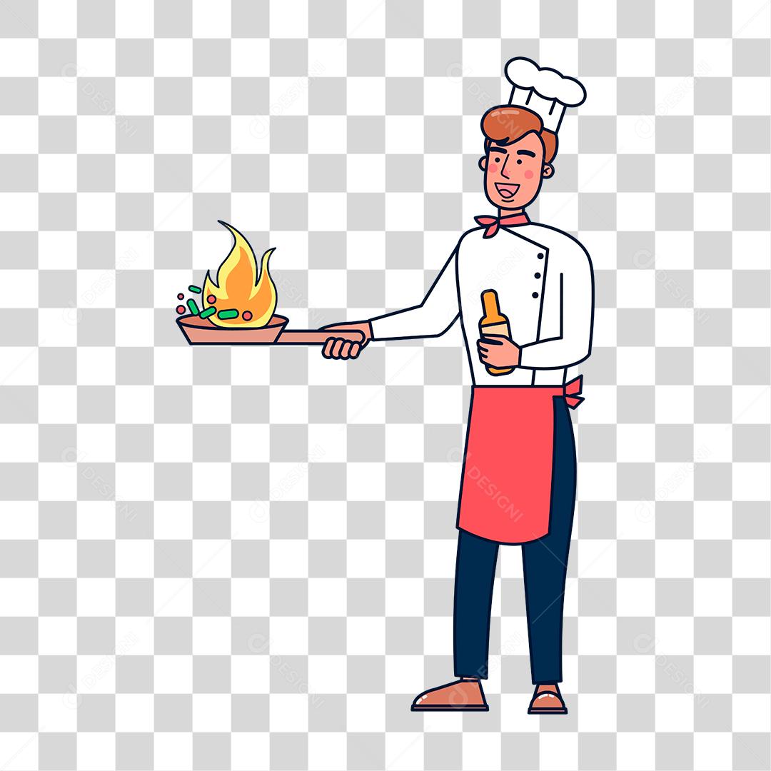 Desenho de homem chefe de cozinha
