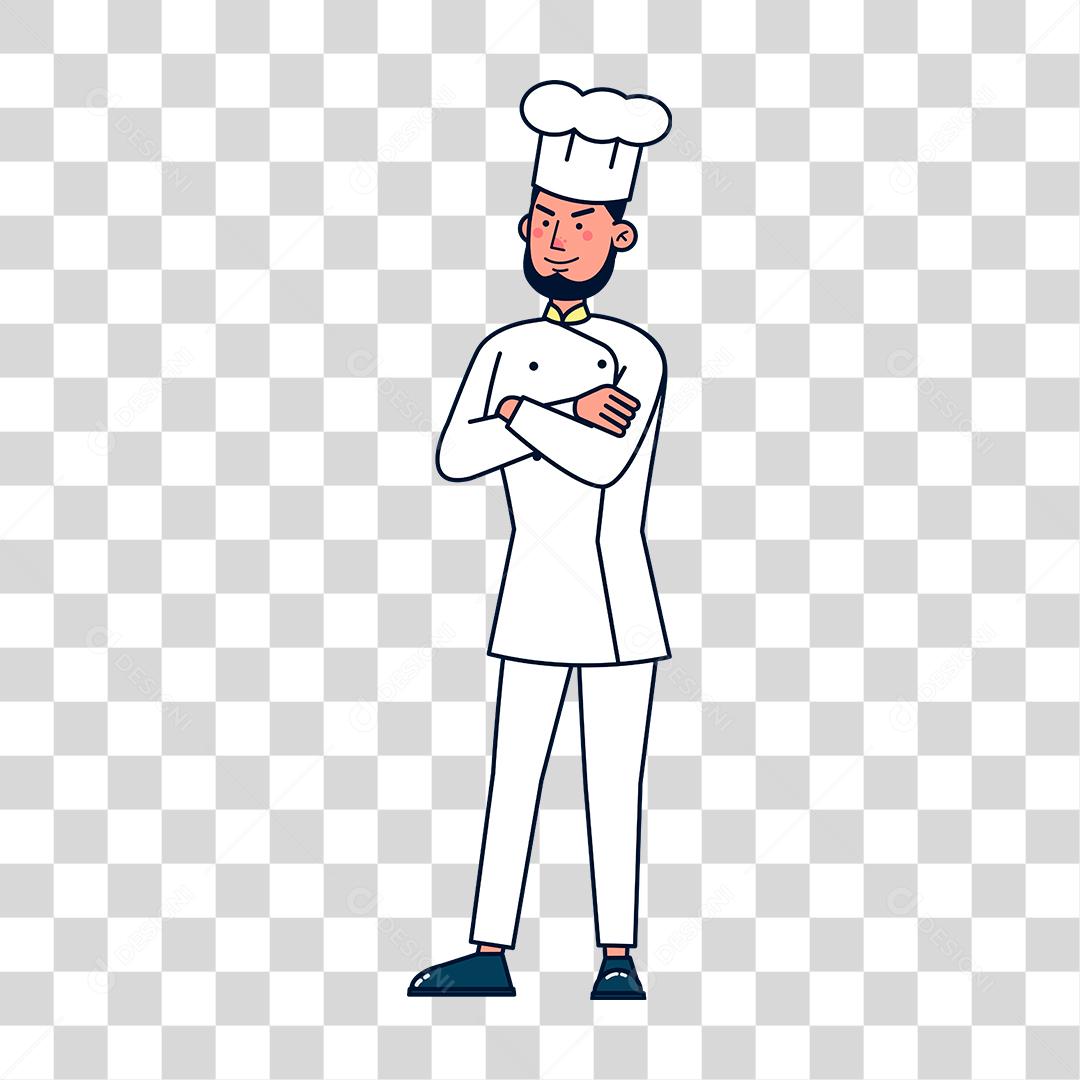 Desenho de homem chefe de cozinha