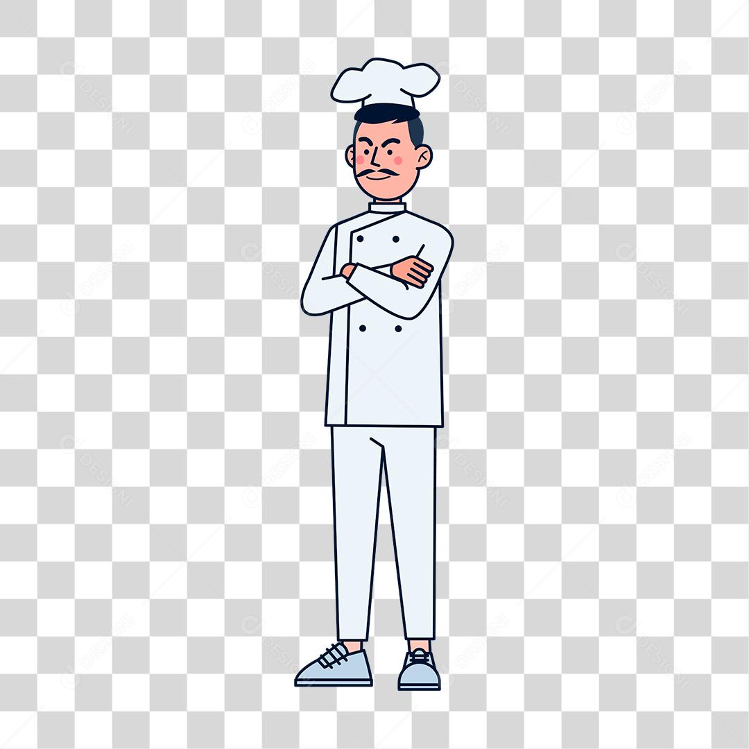 Desenho de homem chefe de cozinha