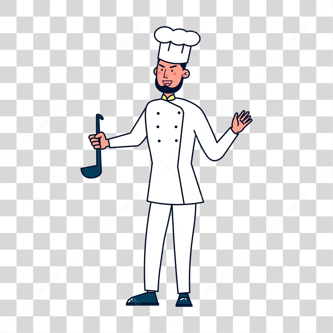 Desenho de homem chefe de cozinha