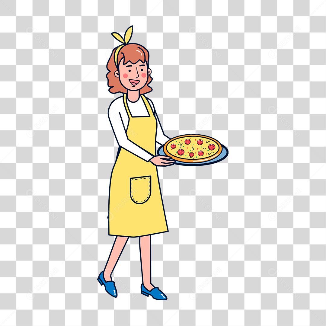 Waitress woman cartoon