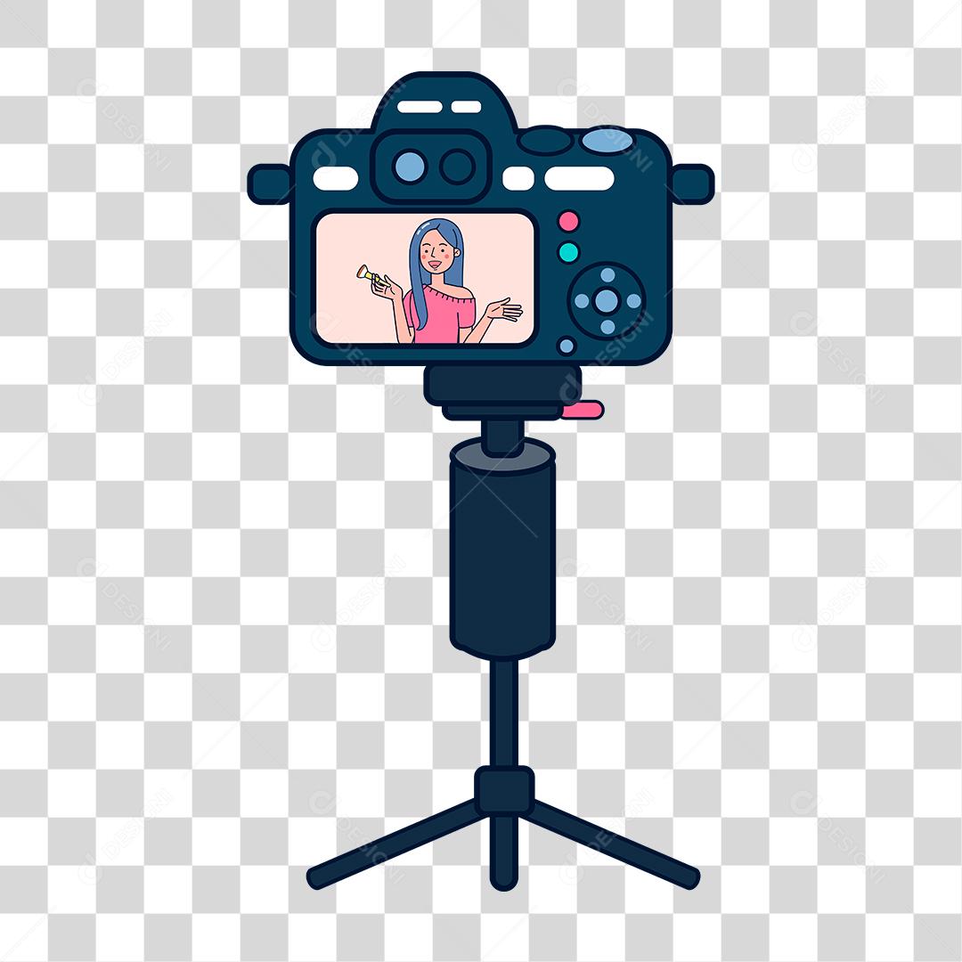 Desenho de homem usando câmera