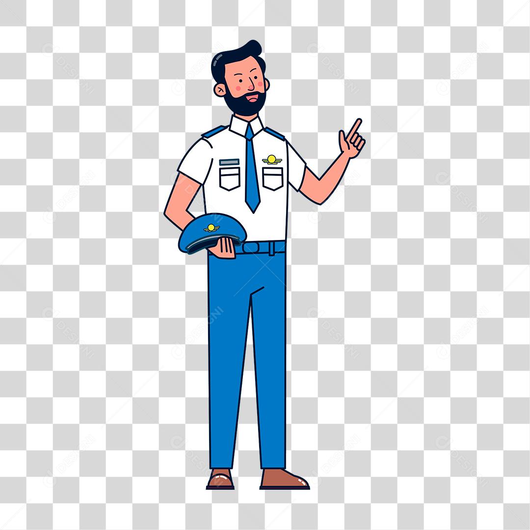 Desenho de policial concluindo seu trabalho