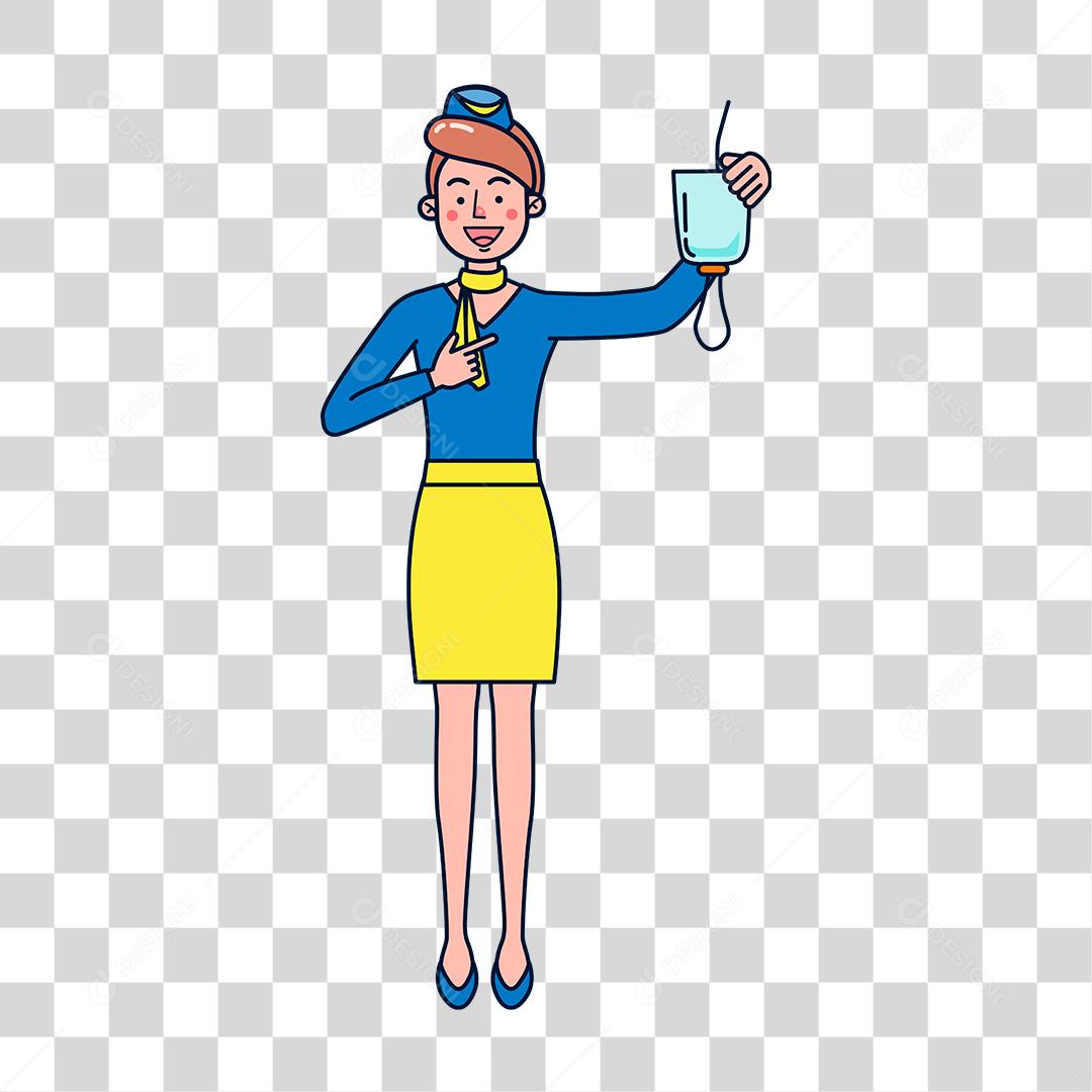 Desenho de mulher aeromoça
